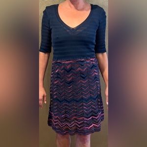 M MISSONI vneck 3/4 sleeve dress